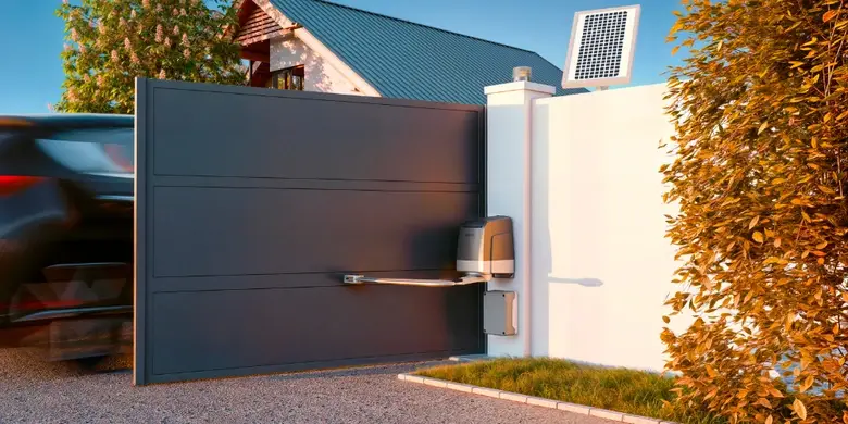 Photo — portail aluminium anthracite